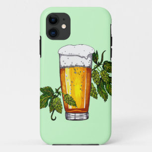 ビールガラス及びホツプ iPhone 11 ケース