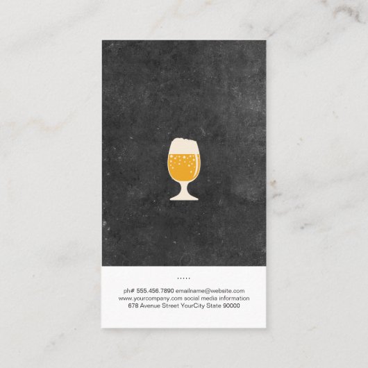 ビールガラス及び石板 名刺 (裏面)