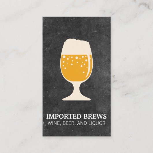 ビールガラス及び石板 名刺 (正面)