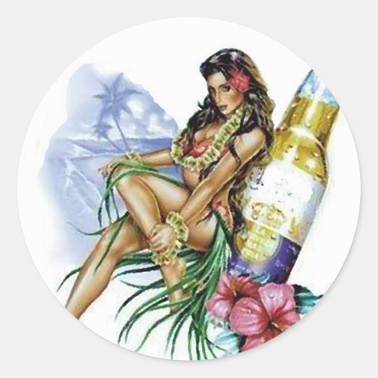 ビールガール ラウンドシール (正面)