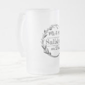 ビールギフトパーソナライズされた結婚式の引き出物 フロストグラスビールジョッキ (正面左)