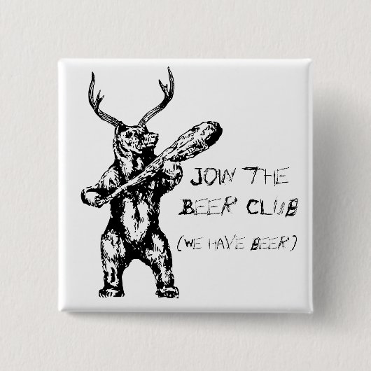 ビールクラブに加わって下さい 缶バッジ (正面)