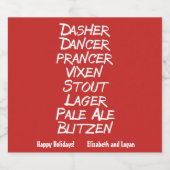 ビールクリスマスおもしろいホリデートナカイ名ギフト ビールラベル (シングルラベル)