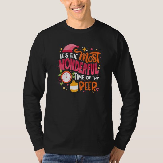 ビールクリスマスで一番素敵な時期だ Tシャツ (正面)