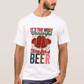 ビールクリスマスに最高の時がやってきた Tシャツ (正面)