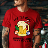 ビールクリスマスに最高の時期です Tシャツ