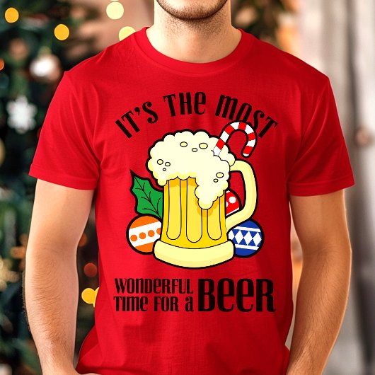 ビールクリスマスに最高の時期です Tシャツ