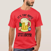 ビールクリスマスに最高の時期です Tシャツ (正面)
