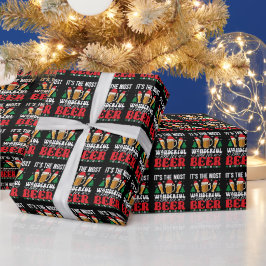 ビールクリスマスに最高の時 ラッピングペーパー