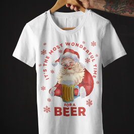 ビールクリスマスサンタにとって最高の時間だ Tシャツ