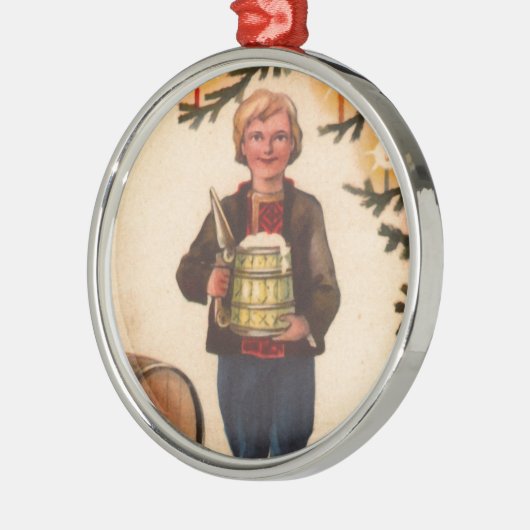 ビールクリスマスツリーのオーナメントを持つエストニア語の人 メタルオーナメント (左)