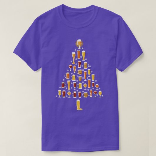 ビールクリスマスツリー男性女性ビール醜いクリスマス Tシャツ (デザイン正面)