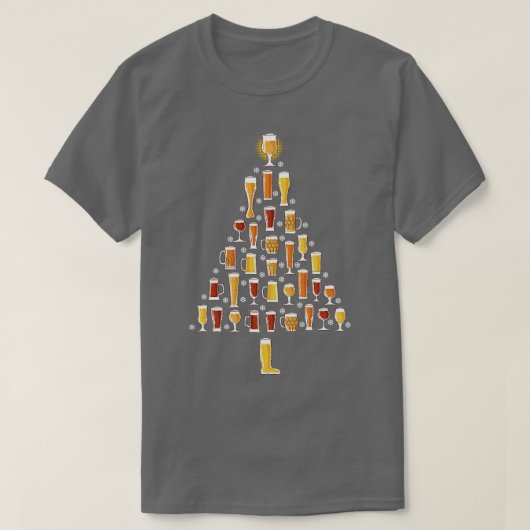ビールクリスマスツリー Tシャツ (デザイン正面)