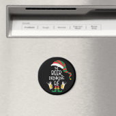 ビールクリスマス小妖精や小人おもしろいタイポグラフィホリデイ マグネット (インサイチュ (食洗機))