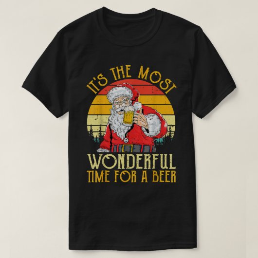 ビールクリスマスMで最も素晴らしい時間 Tシャツ (デザイン正面)