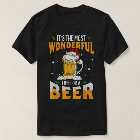 ビールクリスマスSで最も素晴らしい時間 Tシャツ (デザイン正面)