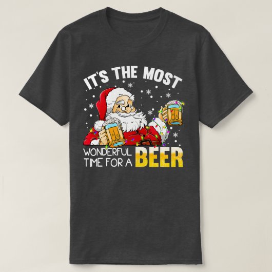 ビールクリスマスSで最も素晴らしい時間 Tシャツ (デザイン正面)