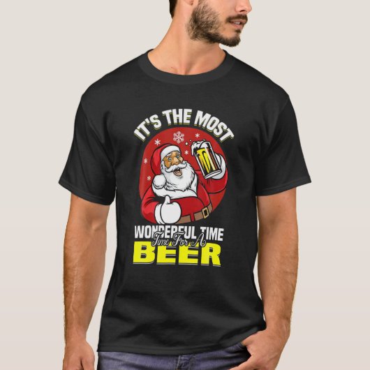 ビールクリスマスSで最も素晴らしい時間 Tシャツ (正面)