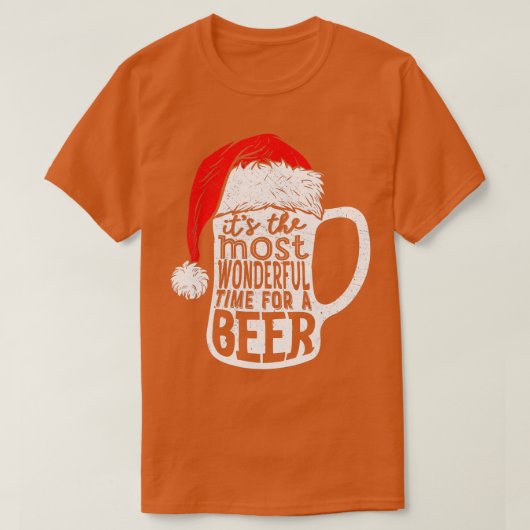 ビールクリスマスSで最も素晴らしい時間 Tシャツ (デザイン正面)