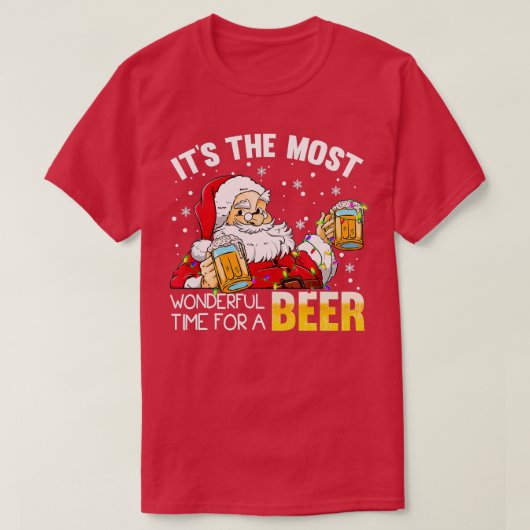 ビールクリスマスSで最も素晴らしい時間 Tシャツ (デザイン正面)