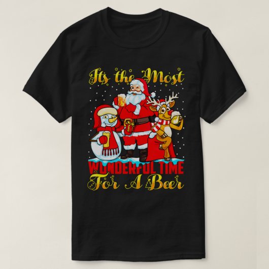 ビールクリスマメリースベルマスで最も素晴らしい Tシャツ (デザイン正面)