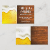 ビールグラスと泡 | ウッド 名刺 (正面/裏面)