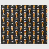 ビールグラスに誕生日を入れたスパーカー ラッピングペーパー (フラット)