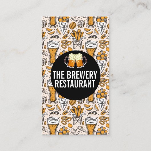 ビールグラスのトーストロゴ | Breweryアイコン 名刺 (正面)
