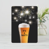 ビールグラスのバースデーパーティースパーカー 招待状 (スタンド正面)