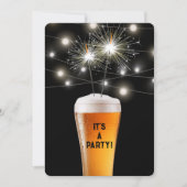 ビールグラスのバースデーパーティースパーカー 招待状 (正面)