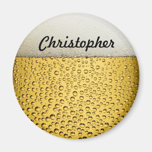 ビールグラスのパーソナライズ写真 マグネット (正面)