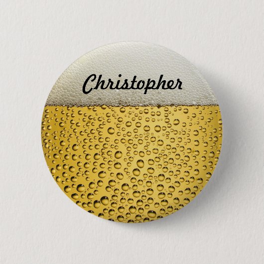 ビールグラスのパーソナライズ写真 缶バッジ (正面)