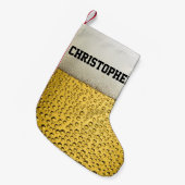 ビールグラスのパーソナライズ スモールクリスマスストッキング (正面 (吊り時))