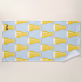 ビールグラスカスタマイズ – お客様のイニシャルと – 男性 ビーチタオル (正面)