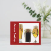 ビールグラスホリデーグリーティング シーズンポストカード (スタンド正面)