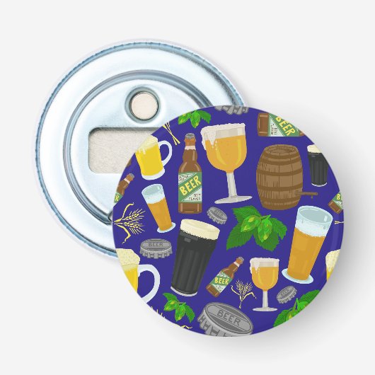 ビールグラスボトルホップと大麦パターン2 栓抜き (正面)