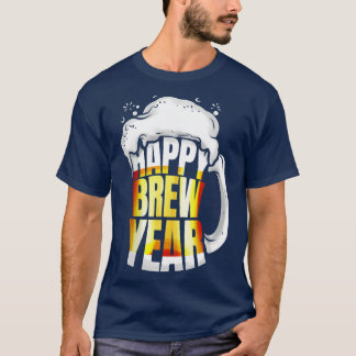 ビールグラスマグハッピーブリーニューイヤーイブ Tシャツ