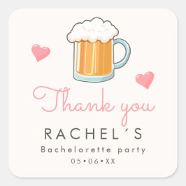 ビールグラス感謝していユー スクエアシール