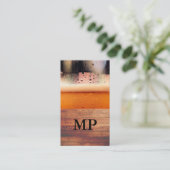 ビールグラス素朴ウッド | モノグラム 名刺 (スタンド正面)