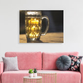 ビールグラス飲料のクローズアップ、インド キャンバスプリント (インサイチュ (リビング))