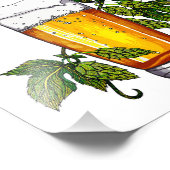 ビールグラス&ホップ フォトプリント            (角)