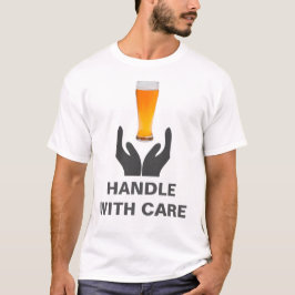 ビールグラス 取扱注意 面白い 白 Tシャツ