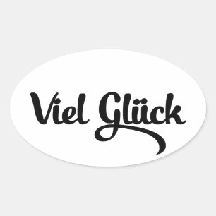 ビールグリュック Good Luckドイツ語 楕円形シール