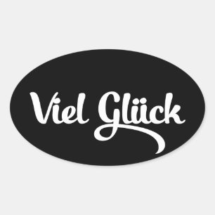 ビールグリュック Good Luckドイツ語 楕円形シール