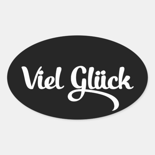 ビールグリュック | Good Luckドイツ語 楕円形シール (正面)