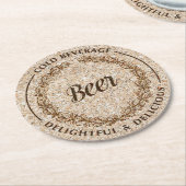 ビールコルクの紙のコースター ラウンドペーパーコースター (アングル)