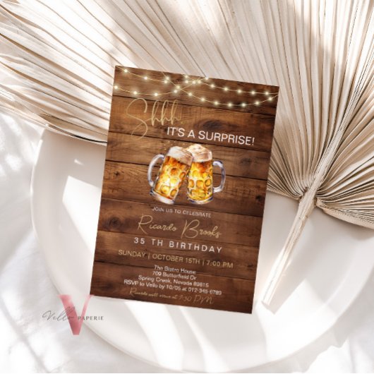 ビールサプライズ誕生日30 40 50 60招待状 招待状