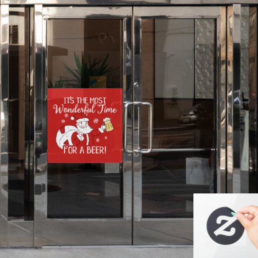 ビールサンタで最も素晴らしいクリスマス ウィンドウサイン (オフィスドア)