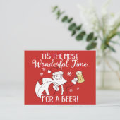 ビールサンタにとってクリスマスで最も素敵な時間 シーズンポストカード (スタンド正面)