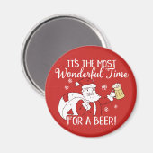 ビールサンタにとってクリスマスで最も素敵な時間 マグネット (正面/裏面)